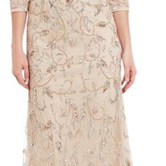 Adrianna Papell 3/4 Sleeve Beaded Floral Scroll - Picture 2 of 6